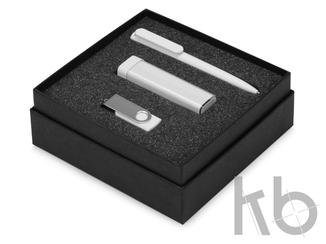 Подарочный набор On-the-go с флешкой, ручкой и зарядным устройством