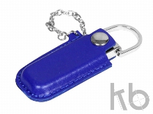USB 2.0- флешка на 32 Гб в массивном корпусе с кожаным чехлом