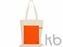 Складная хлопковая сумка для шопинга «Gross» с карманом, 180 г/м2