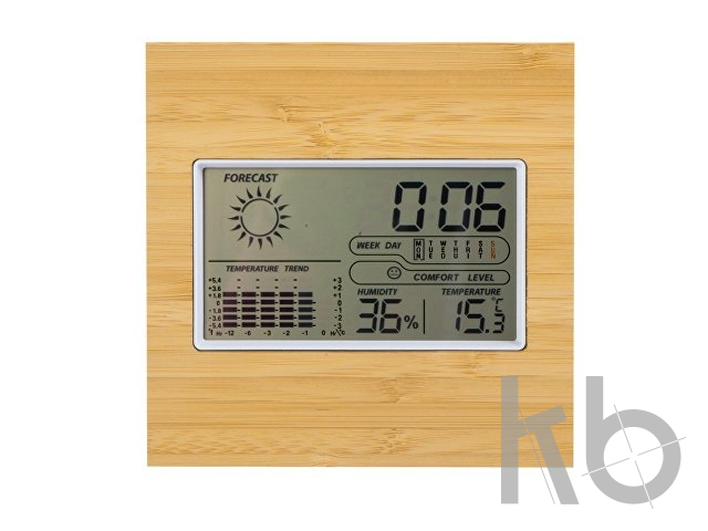 Бамбуковая метеостанция с часами «Moscow Heat»