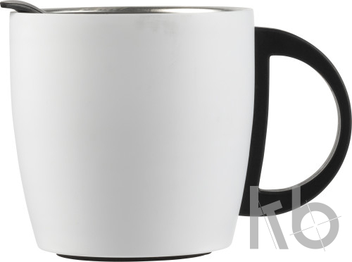 Stainless steel, double walled travel mug