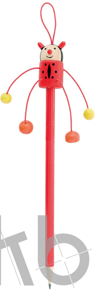 wooden pencil, ladybird