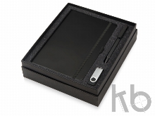 Подарочный набор «Q-edge» с флешкой, ручкой-подставкой и блокнотом А5