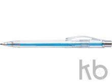 Plastic transparent ballpen with coloured refill