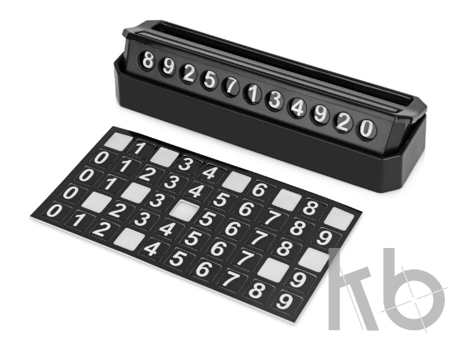 Табличка «Tempark» с номером телефона для временной парковки