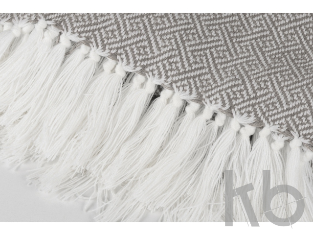 Плед акриловый с белой бахромой «Tassel»