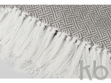Плед акриловый с белой бахромой «Tassel»