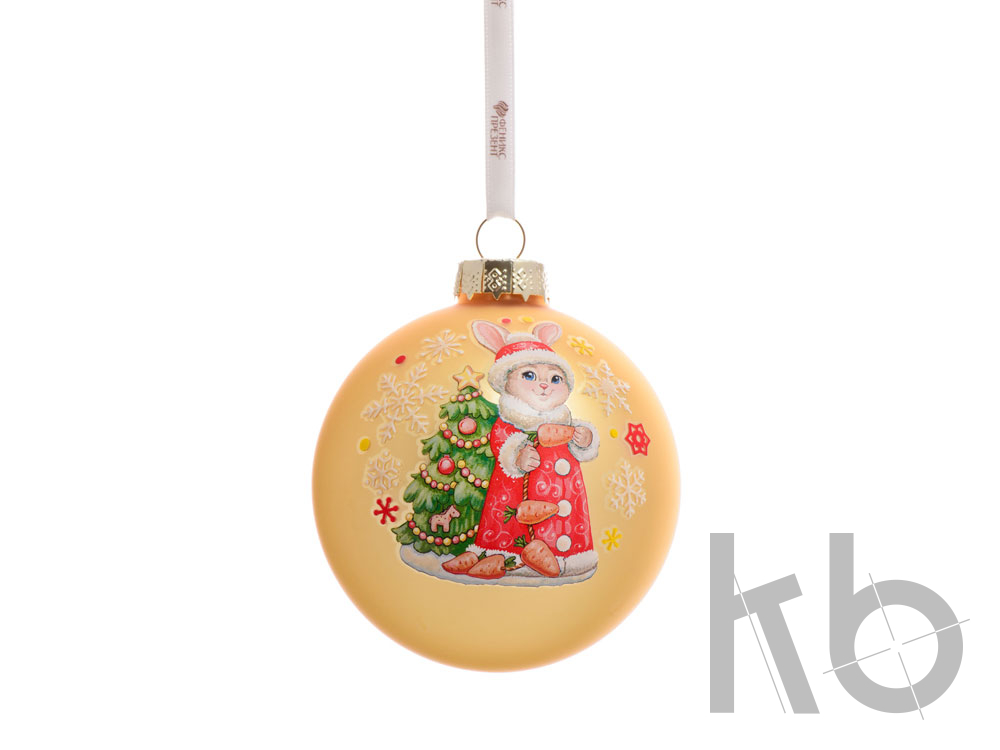 Стеклянный шар «Зайчик»