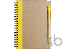 Wire bound notebook with ballpen.