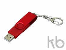 USB 2.0- флешка промо на 64 Гб с поворотным механизмом и однотонным металлическим клипом