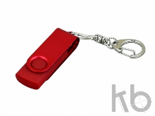 USB 2.0- флешка промо на 16 Гб с поворотным механизмом и однотонным металлическим клипом
