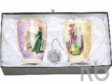 Набор «Дамы высшего общества»: две кружки и чайное ситечко