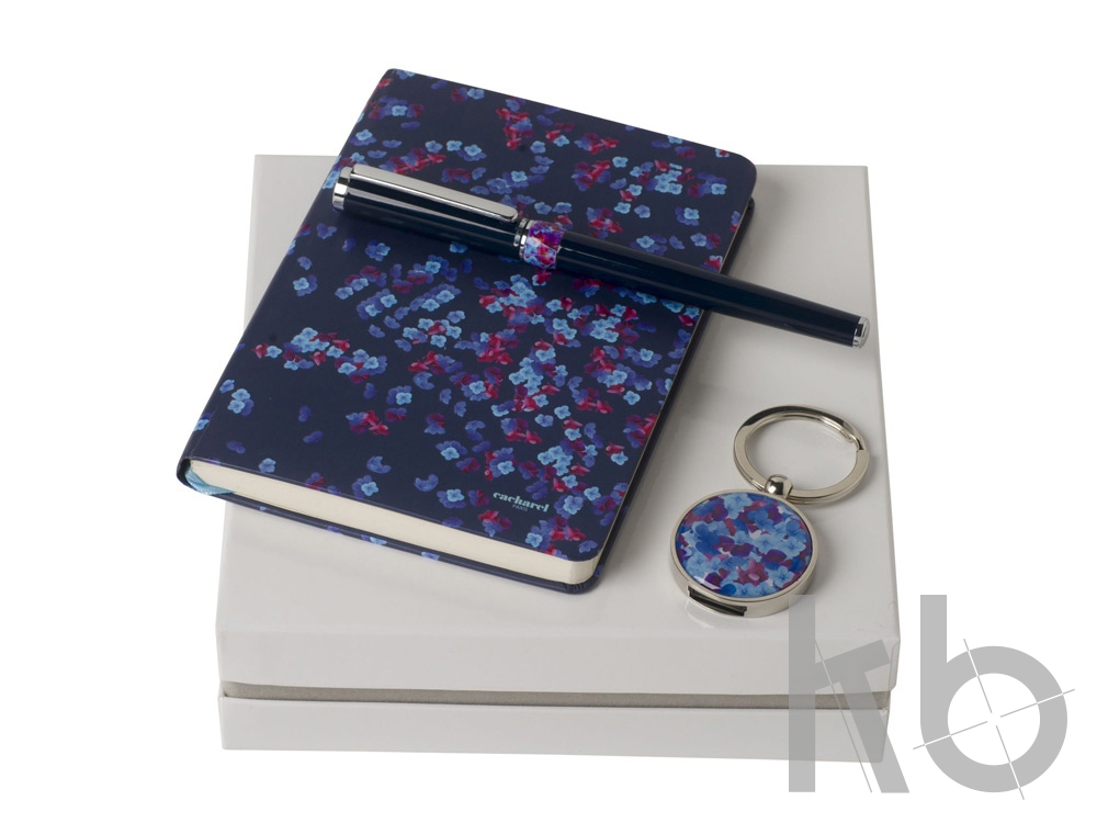 Подарочный набор Blossom: брелок с USB-флешкой на 16 Гб, блокнот A6, ручка-роллер