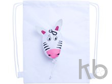 drawstring bag, zebra
