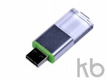 USB 2.0- флешка промо на 64 Гб прямоугольной формы, выдвижной механизм