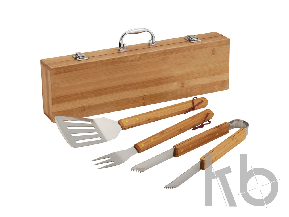 Набор для барбекю в бамбуковой подарочной коробке «Well-done»