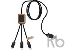 Кабель 3 в 1 в оплетке из бамбука