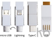 Кабель-брелок micro USB, USB-C и Lightning
