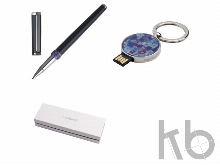 Подарочный набор Blossom: брелок с USB-флешкой на 16 Гб, ручка-роллер