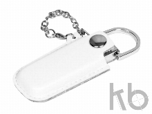 USB 2.0- флешка на 8 Гб в массивном корпусе с кожаным чехлом