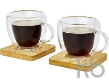 Стеклянный стакан «Manti» с двойными стенками и подставкой, 100 мл, 2 шт