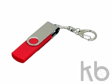 USB 2.0- флешка на 16 Гб с поворотным механизмом и дополнительным разъемом Micro USB