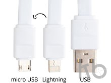 Зарядный кабель с разъемами micro USB и Lightning