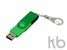 USB 3.0- флешка промо на 32 Гб с поворотным механизмом и однотонным металлическим клипом