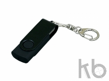 USB 3.0- флешка промо на 128 Гб с поворотным механизмом и однотонным металлическим клипом