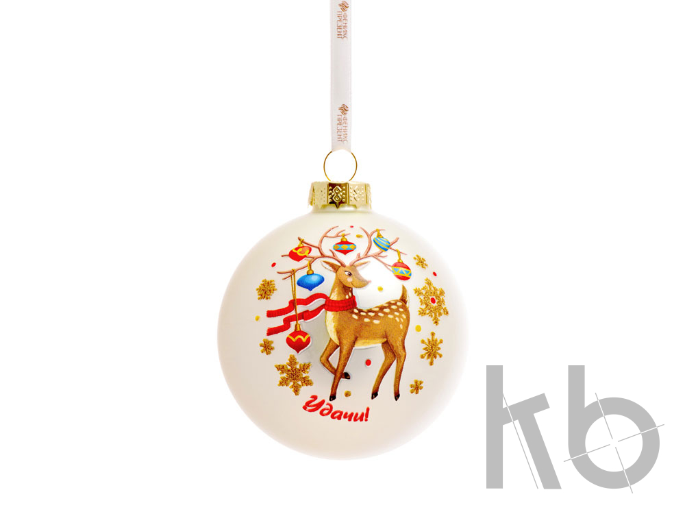 Стеклянный шар «Новогодний Олень»