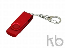 USB 2.0- флешка промо на 32 Гб с поворотным механизмом и однотонным металлическим клипом