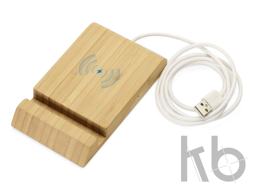 Беспроводное зарядное устройство из бамбука «Jetty», 10 Вт