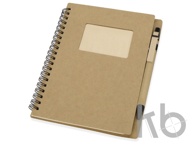 Блокнот "Дейзи" с ручкой, крафт/черный Блокнот «Дейзи» с ручкой