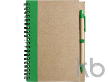Wire bound notebook with ballpen.