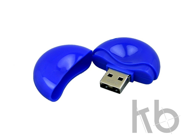 Флешка промо круглой формы, 16 Гб, синий USB 2.0- флешка промо на 16 Гб круглой формы