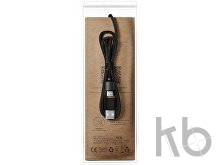 Зарядный кабель 3 в 1 со светящимся логотипом и округлым бамбуковым корпусом