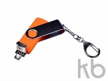 USB 2.0/micro USB/Type-C- флешка на 32 Гб c поворотным механизмом