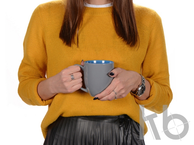 Кружка керамическая «Gracy» 470мл, серый/голубой Кружка «Gracy»