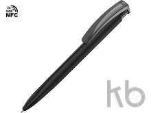 Ручка пластиковая шариковая трехгранная «Trinity K transparent Gum» soft-touch с чипом передачи информации NFC