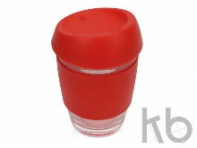 Стеклянный стакан с силиконовой крышкой и манжетой «Monday»