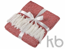 Плед акриловый с белой бахромой «Tassel»