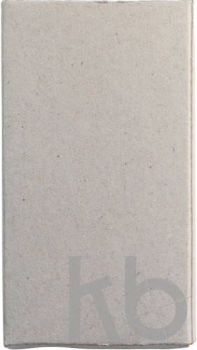 Cardboard box with crayons