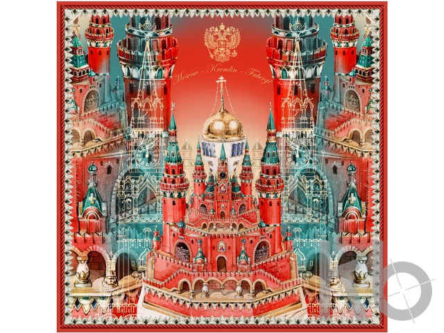 Платок «Кремль - Москва - Фаберже»