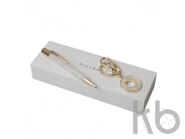 Подарочный набор Adage Albâtre: брелок, ручка шариковая