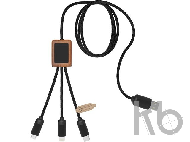 Кабель 3 в 1 в оплетке из бамбука