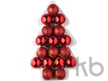 Set of 17 small plastic Christmas balls