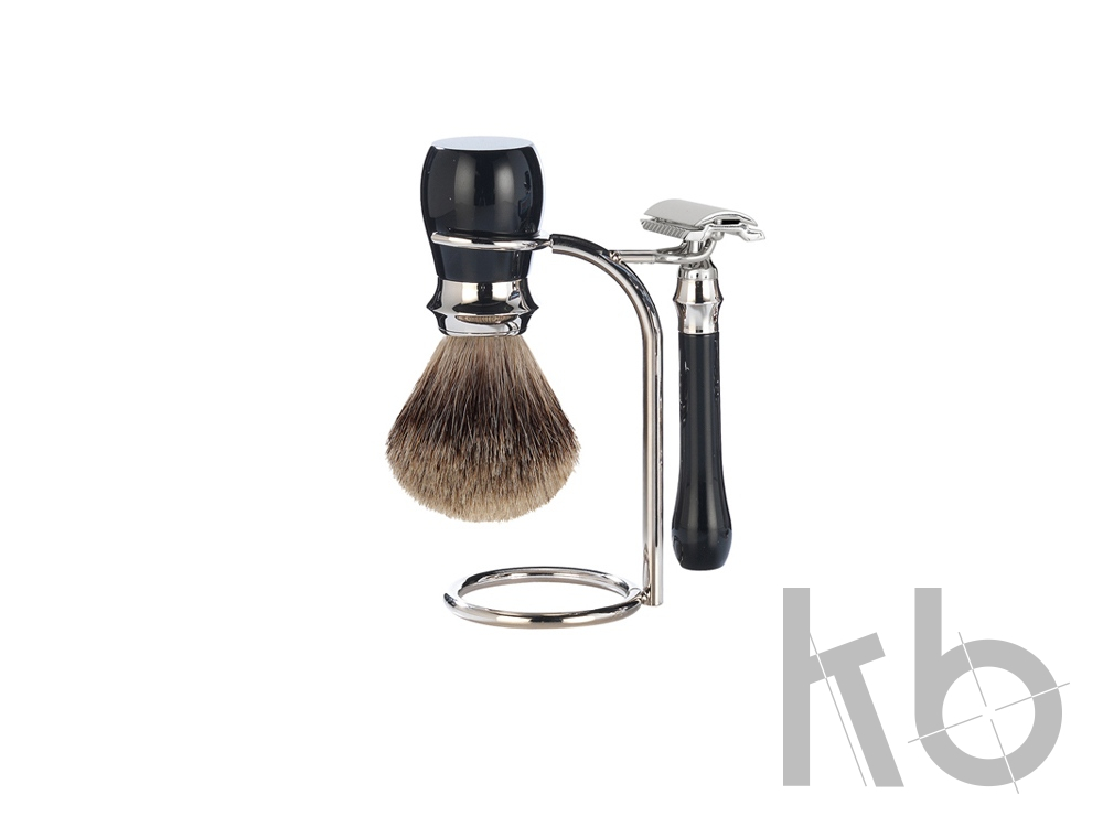 Бритвенный набор: классический станок, помазок, подставка