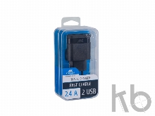 Сетевое зарядное устройство, 2 USB/2.4 A