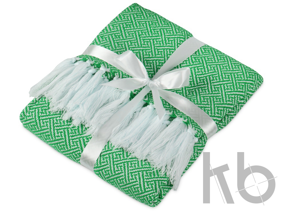 Плед акриловый с белой бахромой «Tassel»