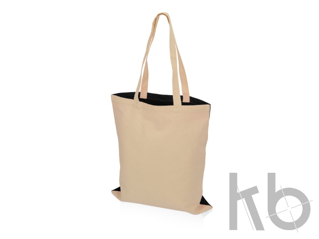 Сумка для шопинга «Twin» двухцветная из хлопка, 180 г/м2